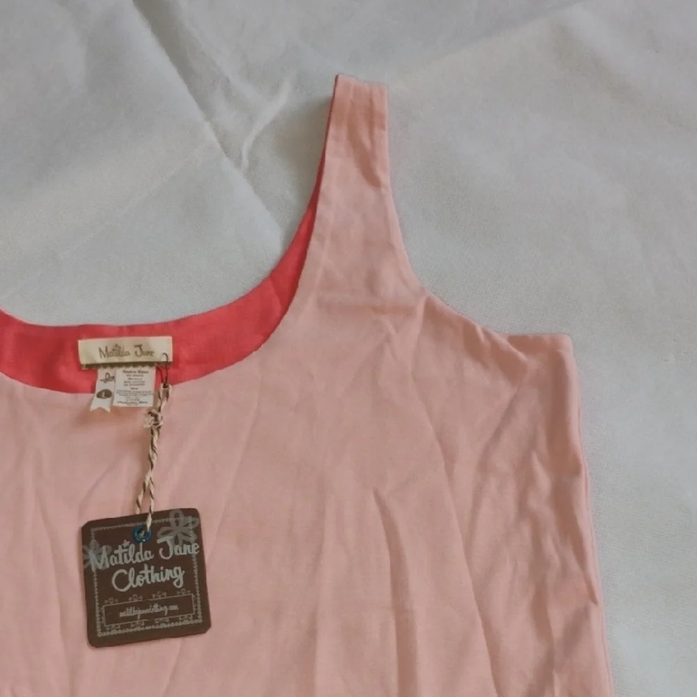 NWT Matilda Jane Light Peach Coral Lined Tank Top -Summer Beach Resort Vacation